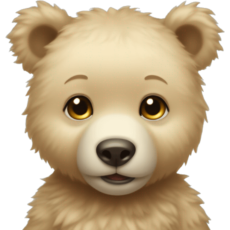 Baby bolar bear with long eyelashes and bow on head emoji