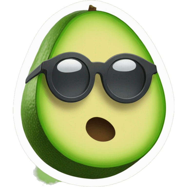 avocado with circular glasses emoji