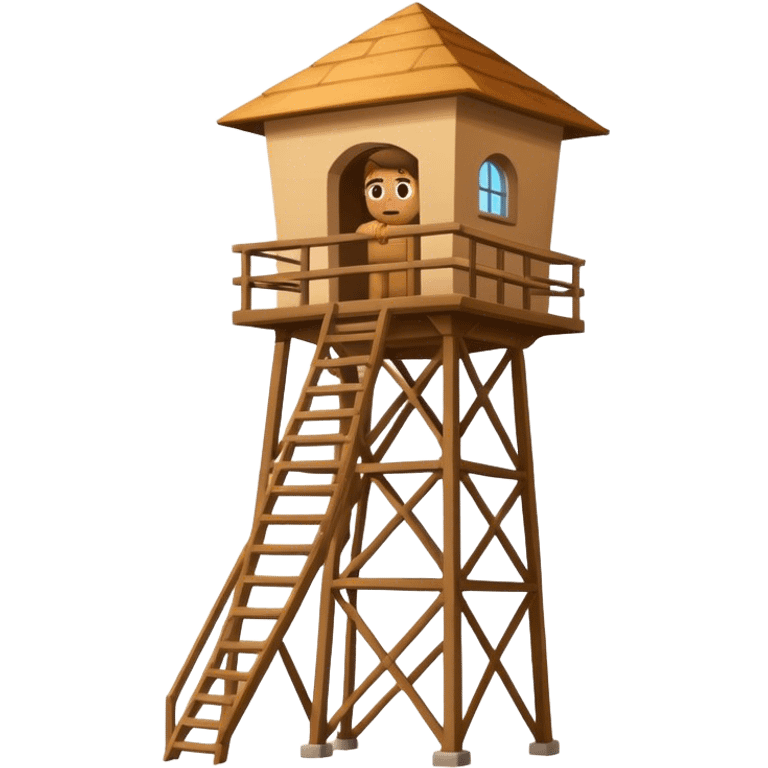 Man looking out of watchtower emoji