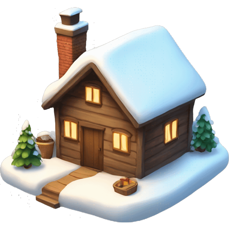 Cozy cottage with snow  emoji