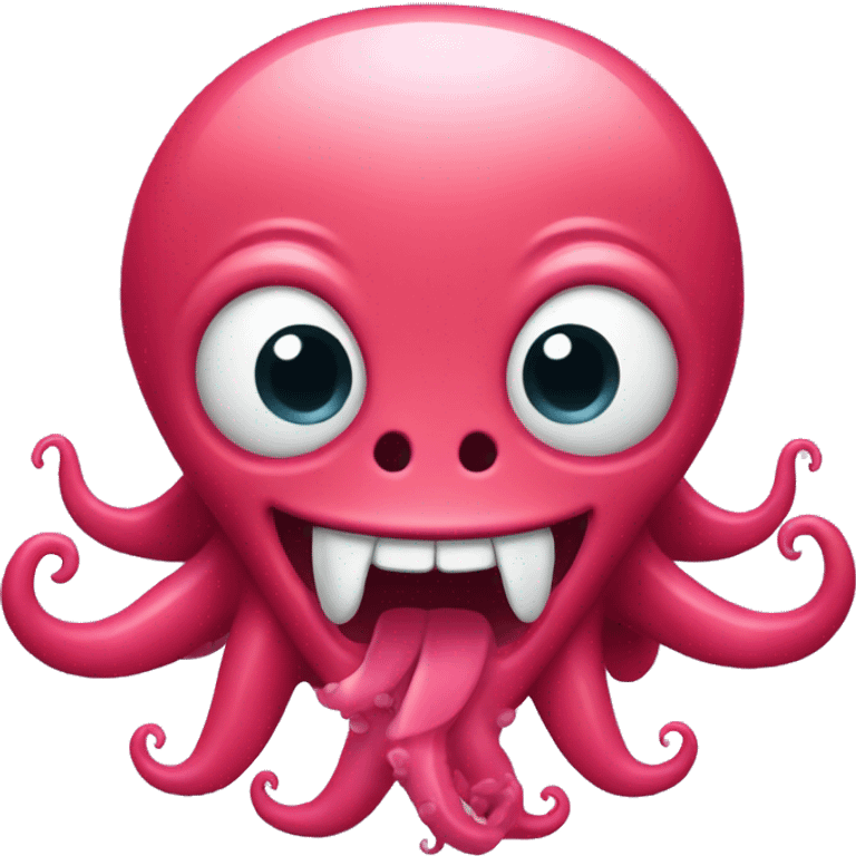 happy red / pink kraken emoji