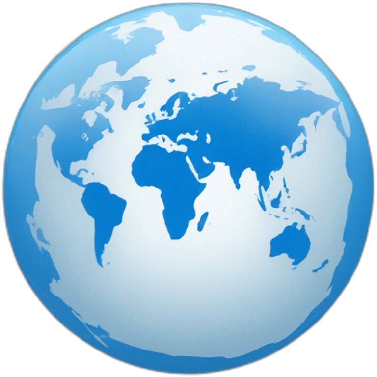 All blue world wide web globe, solid blue emoji