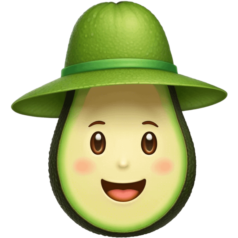 avocado with a hat emoji