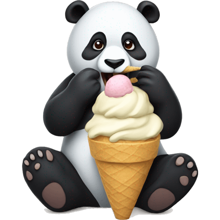 Panda eating ice cream emoji