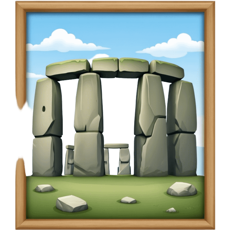 Stonehenge Landmark Emoji – Showing the prehistoric stone circle with a natural sky backdrop. emoji