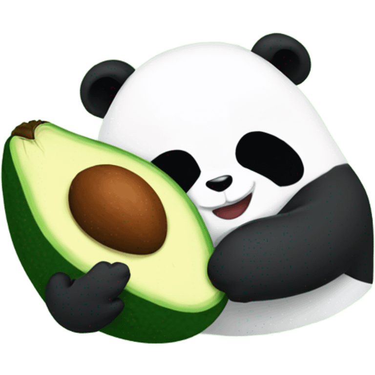 Avocado and panda hugging emoji