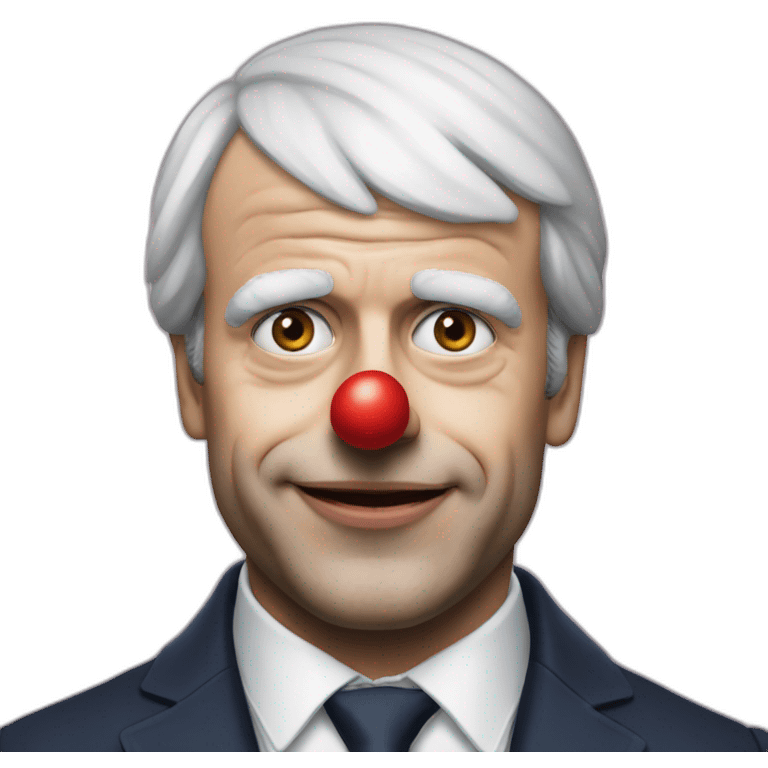 Macron avec un nez de clown  emoji