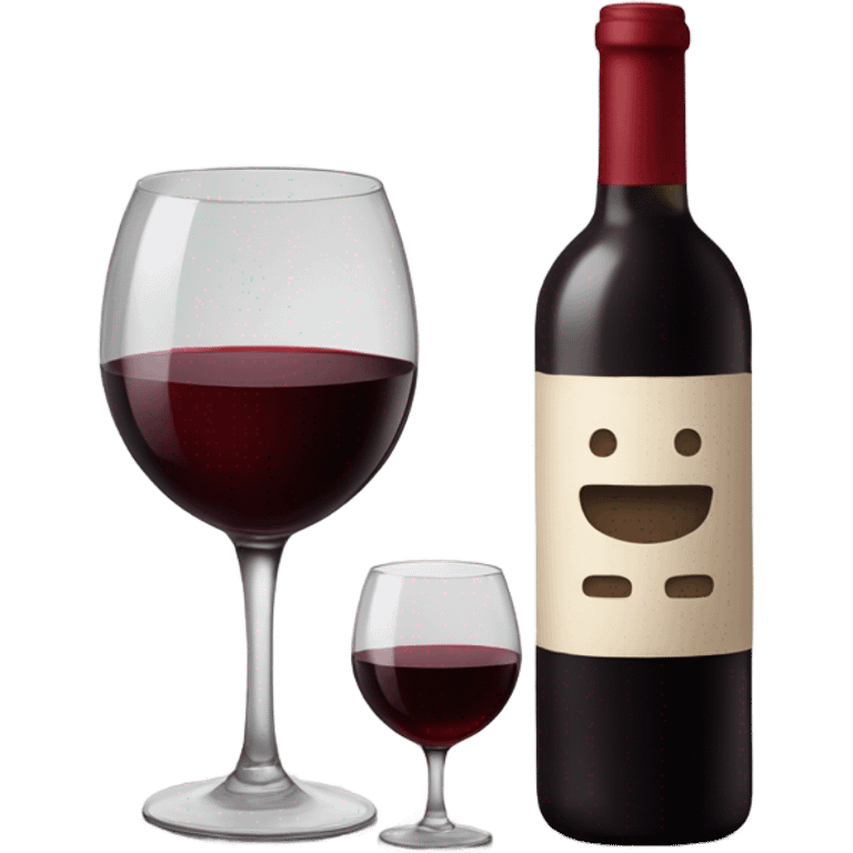 bottel of red wine and glas emoji