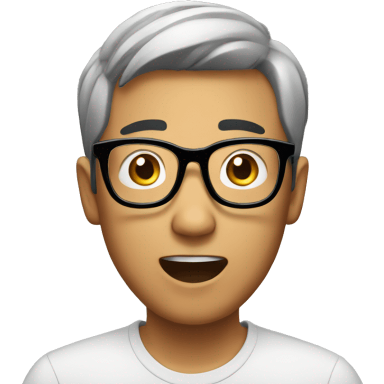 asian guy with glasses surprised emoji