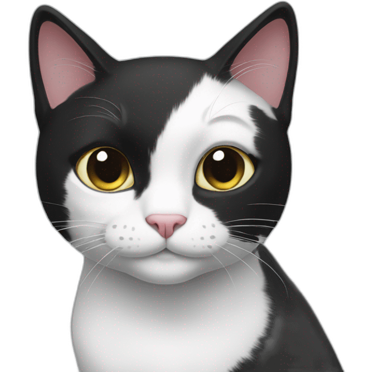 Black White cat emoji