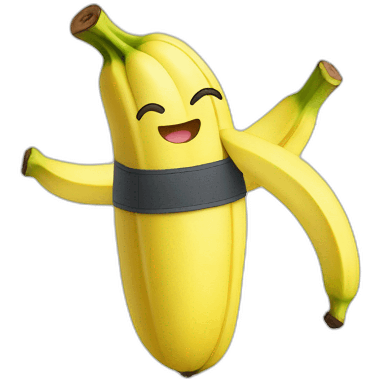 Kawaii banana in sportswear emoji