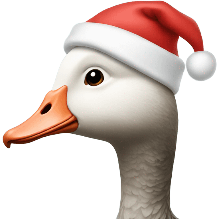 Goose wearing Santa hat emoji