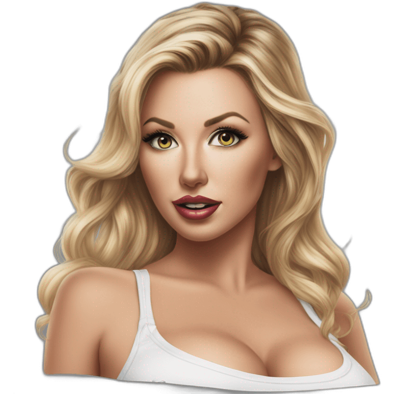 Hyper-realistic pencil painting samantha saint sultry  emoji