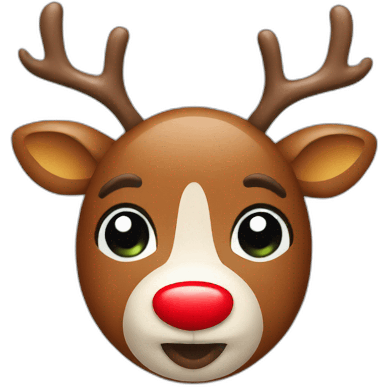 rudolph with red nose face emoji