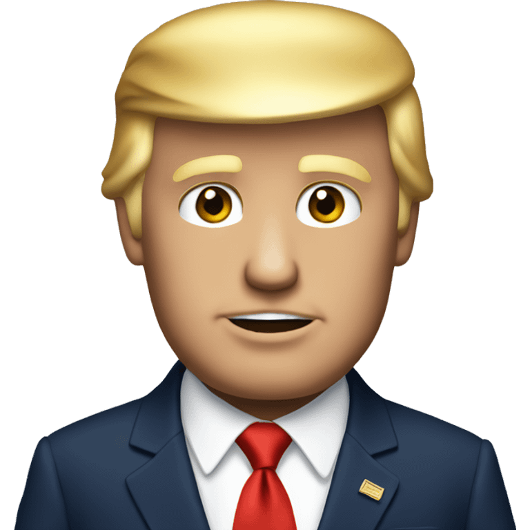 Donald Trump wearing navy suit and red tie  emoji