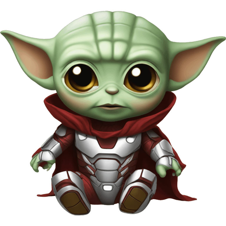 Baby yoda as iron man emoji