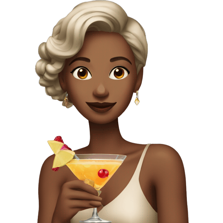 girl in 20s enjoying a cocktail emoji