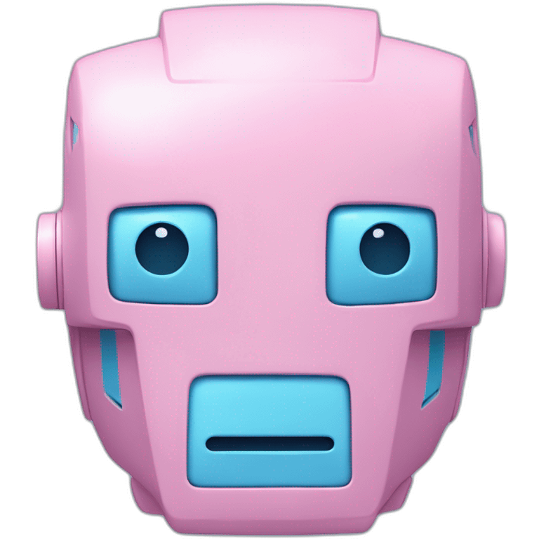 pastel blue and pink robot head pixels malfunction emoji