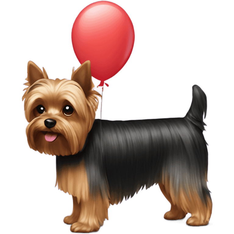 Yorkie with a balloon  emoji