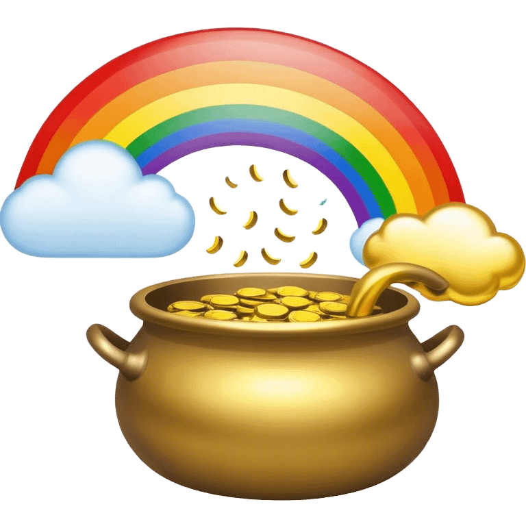 Rainbow with pot of gold emoji