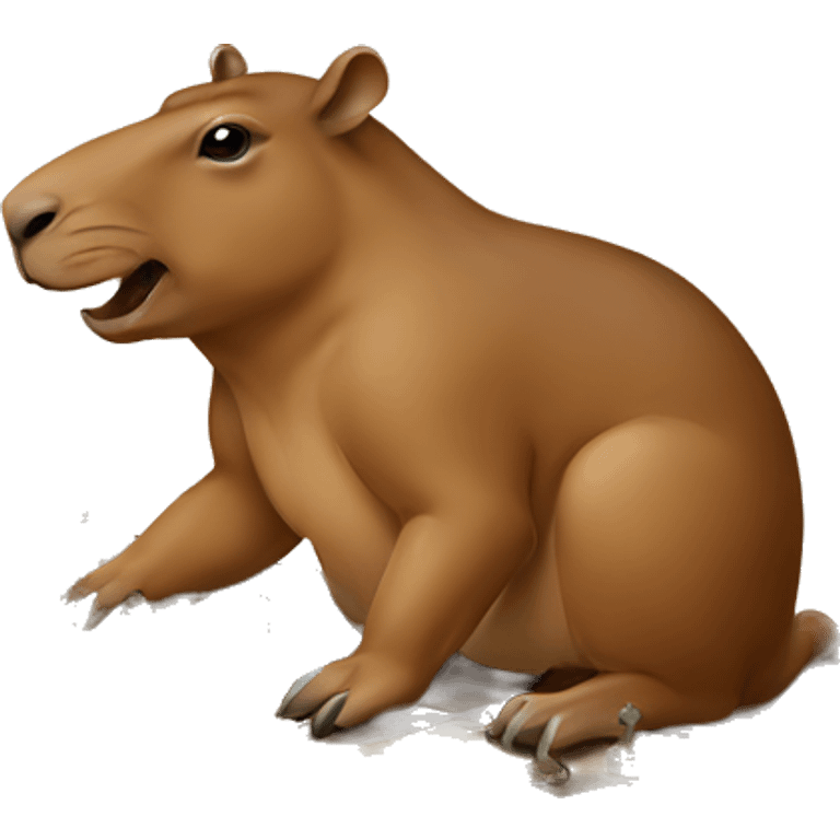 Capibara with chess board on a table playing chess emoji