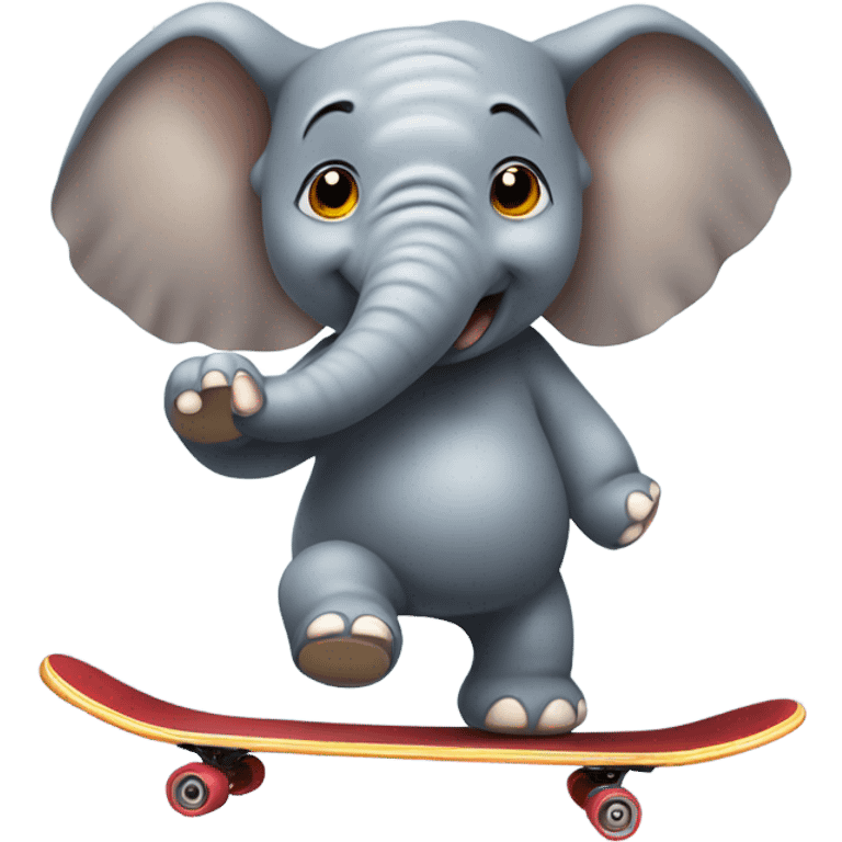 Elephant on a skateboard emoji