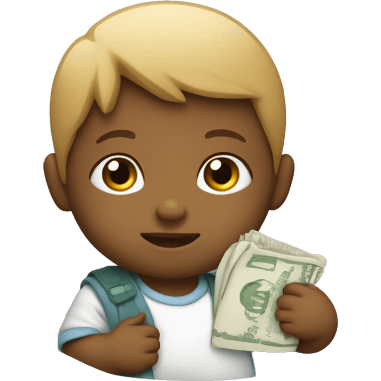 baby holding a pocket ofhuku  emoji