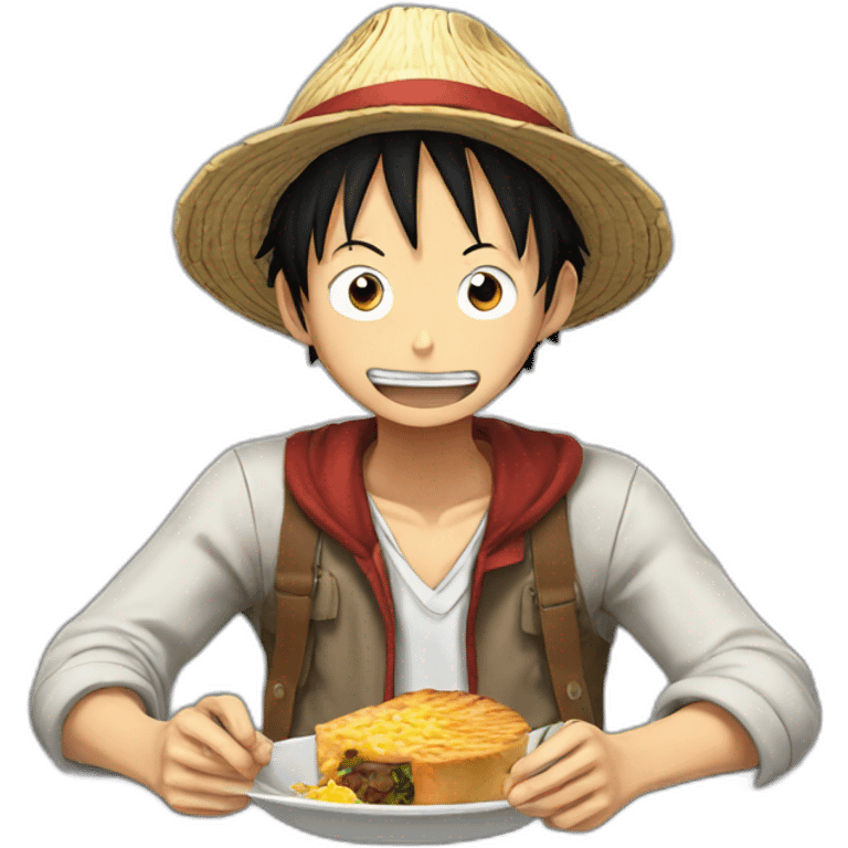 Luffy entrain de manger emoji