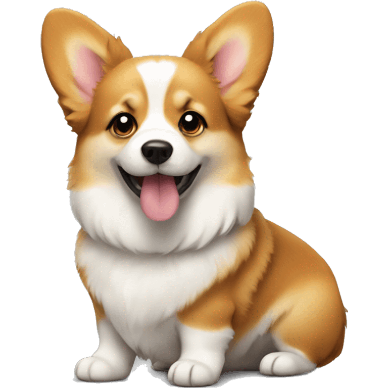 A cute fluffy corgi  emoji