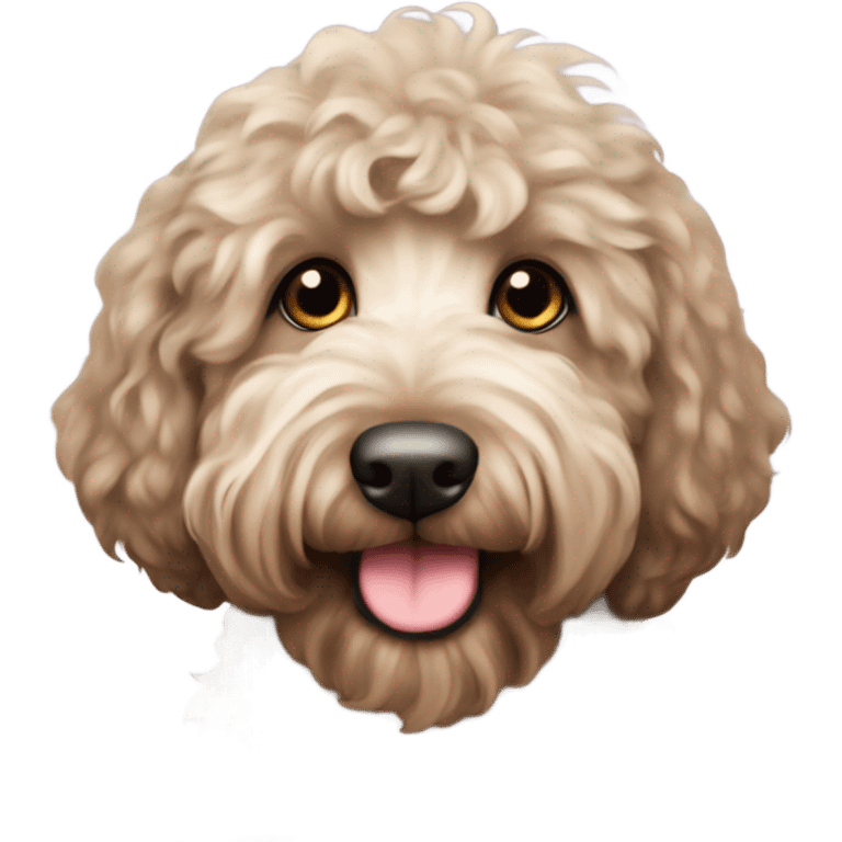 Australian labradoodle with black curly hair emoji