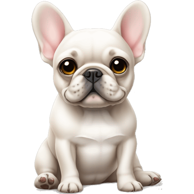 cute french bulldog sitting emoji