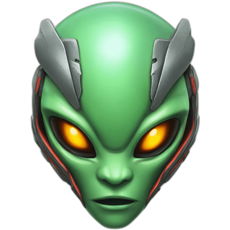 alien head with fireblades on top emoji