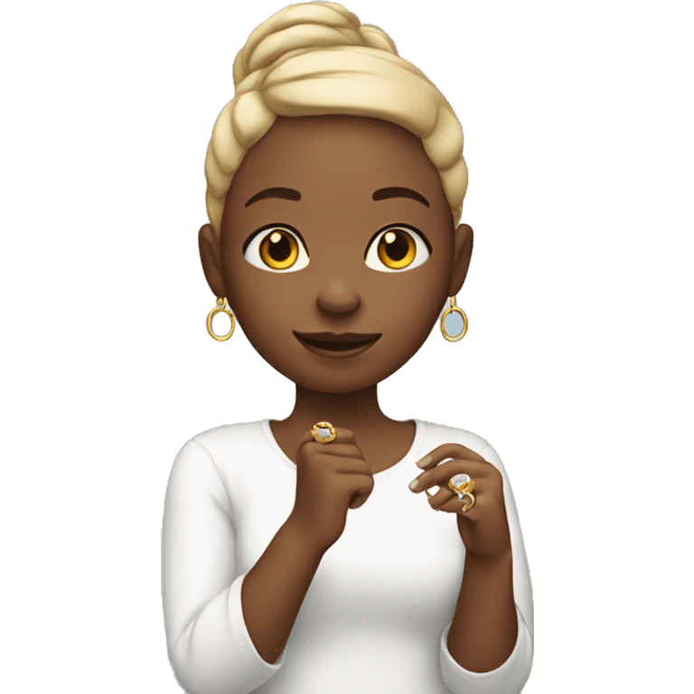 girl with ring on hand  emoji