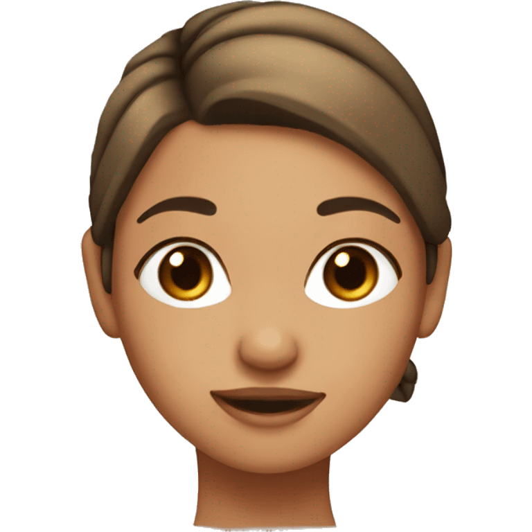 Tan girl with brown hair in ponytail and eyelashes  emoji