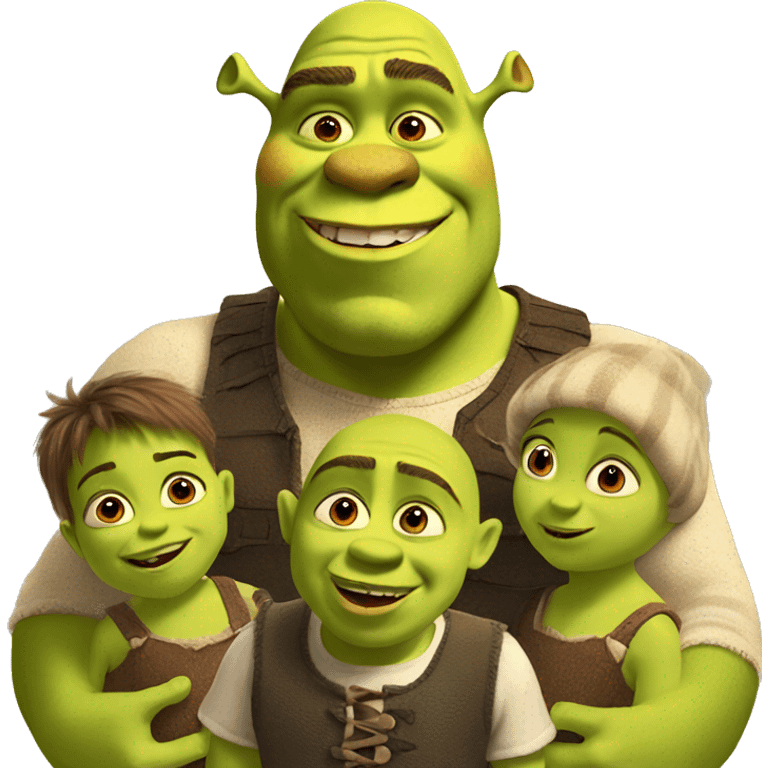 shrek with his babies emoji