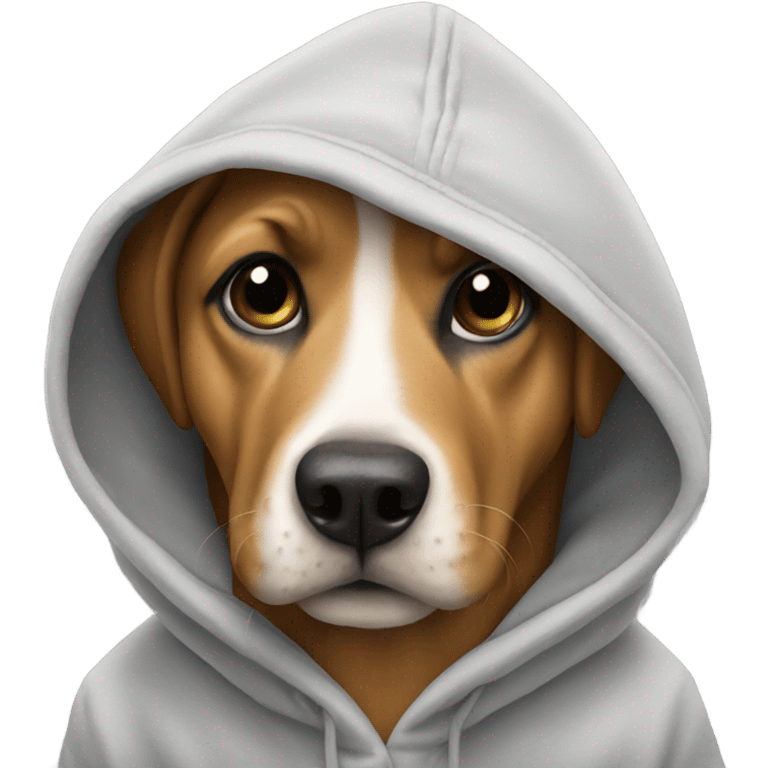 Dog wearing a hoodie emoji