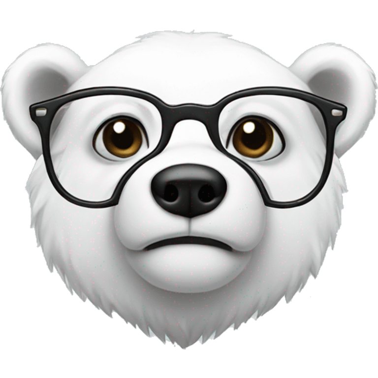 white bear with glasses emoji