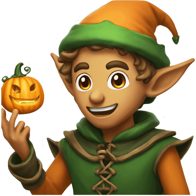 pumkin elf male casting a spell emoji