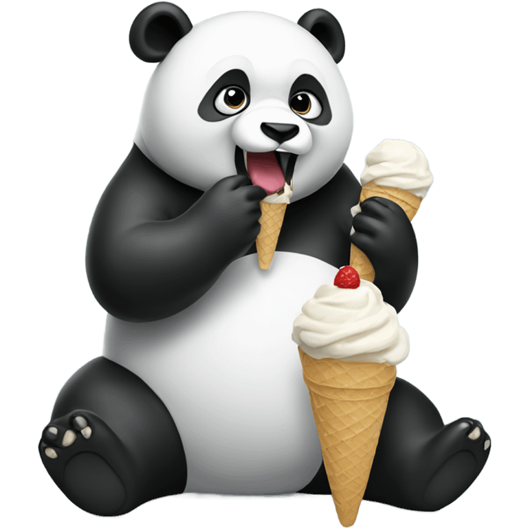 Panda eating ice cream emoji