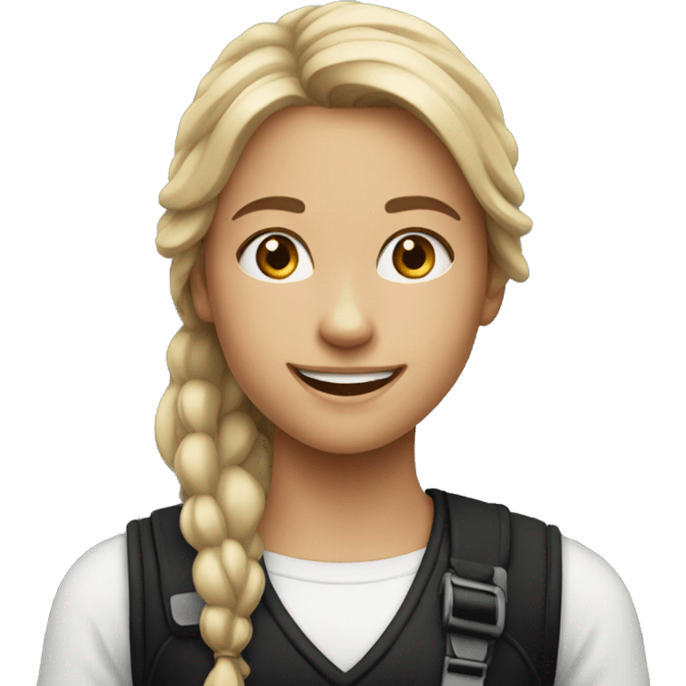 smiling girl in black vest emoji