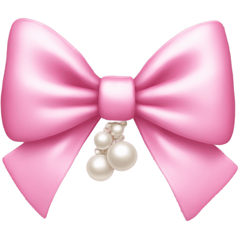 Pink bow with pearls emoji