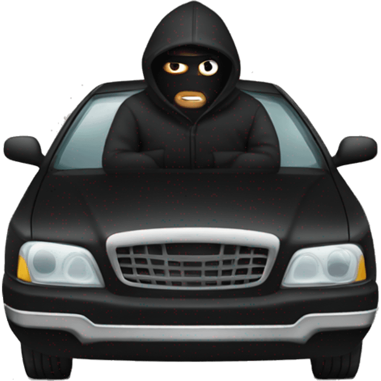 Robber in black sedan emoji