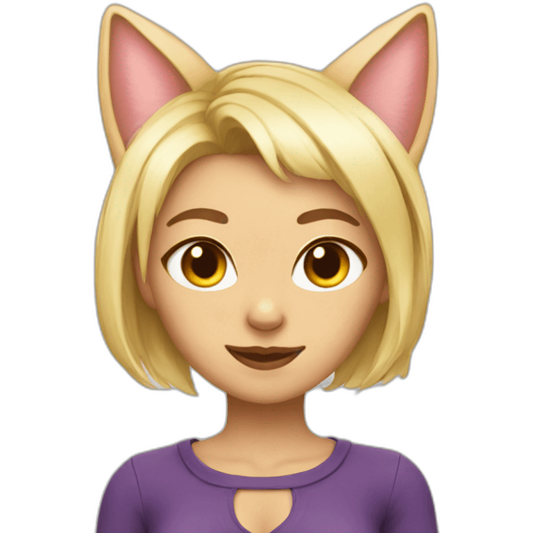 sexy blonde cat ears emoji