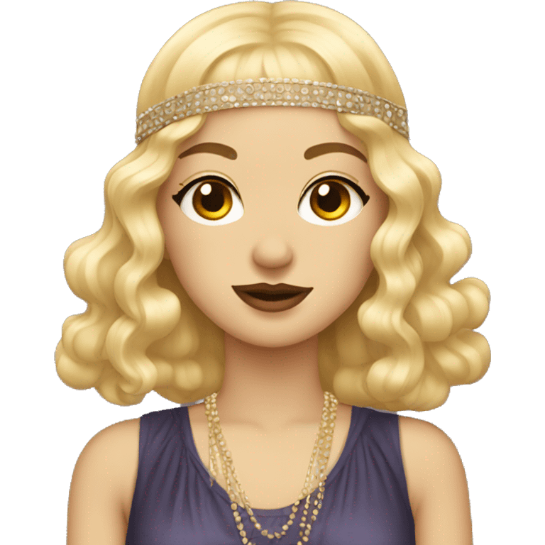 Flapper with long blonde hair  emoji