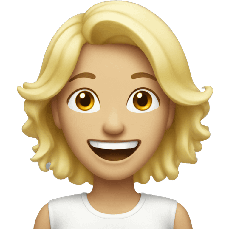 Blonde woman laughing  emoji