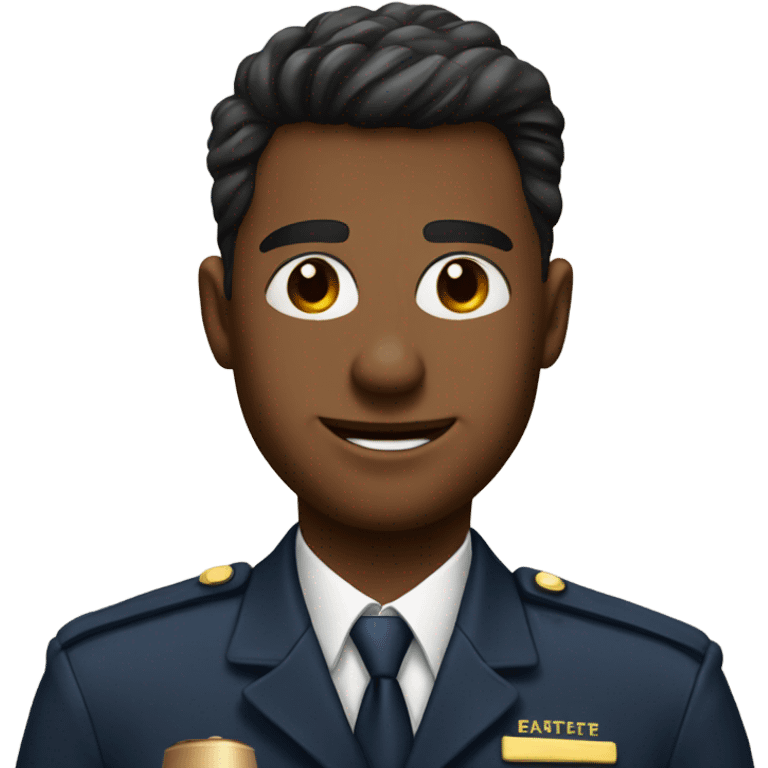 Airline Pilot with coffee on shirt emoji