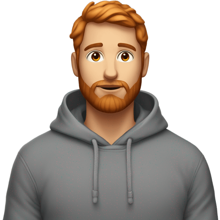 Handsome man with red beard short hairs and 3 days beard wearing a hoodie as he is praying emoji