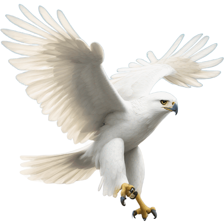 Soaring white hawk emoji