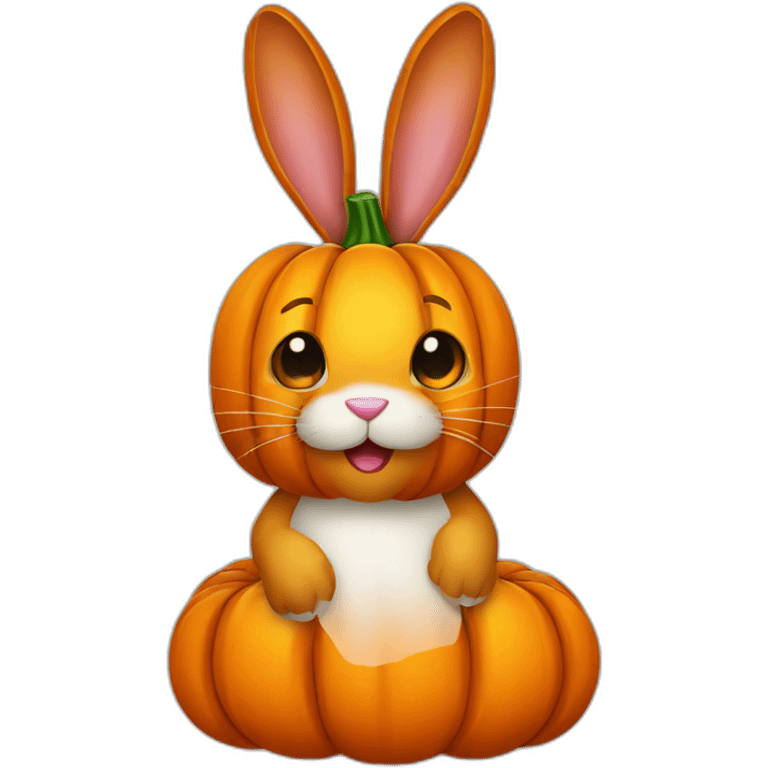 Bunny in a pumpkin emoji