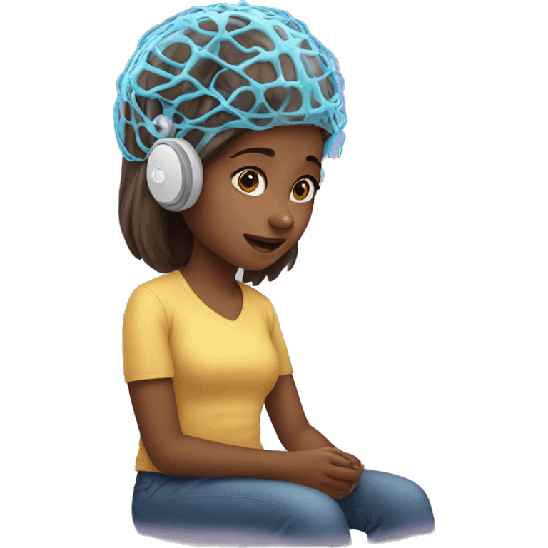 a girl getting an EEG  emoji